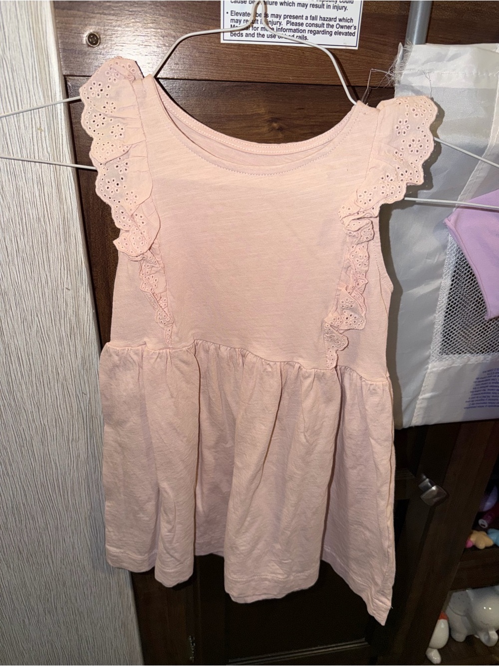 H&M | Blush Sleeveless Ruffle Eyelet Dress, size 3/4t